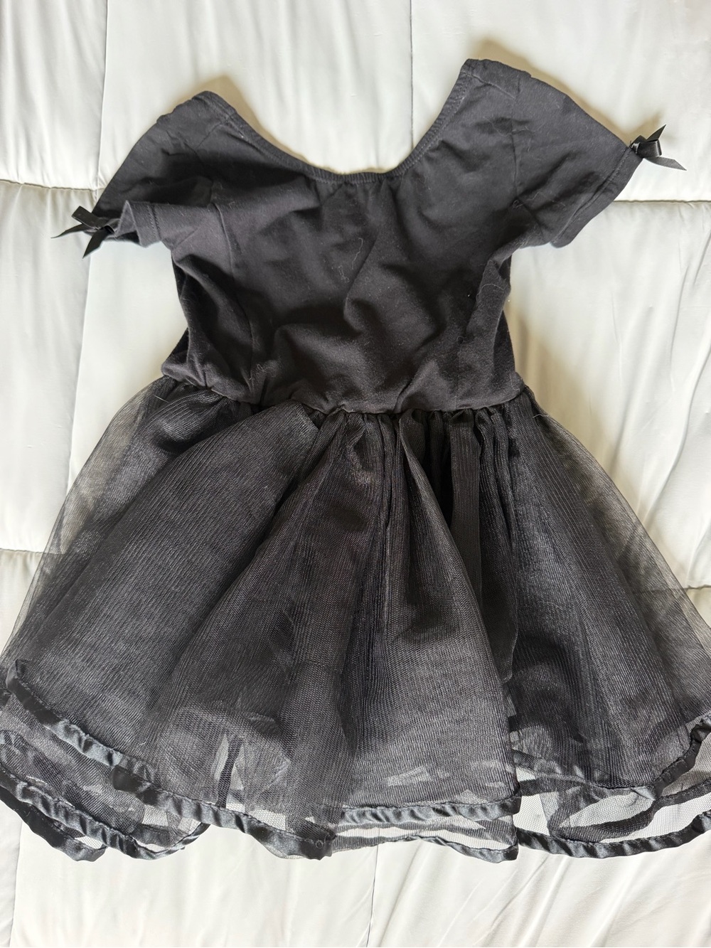 Ruffle Butts Black Girls' Dress with Logo Print